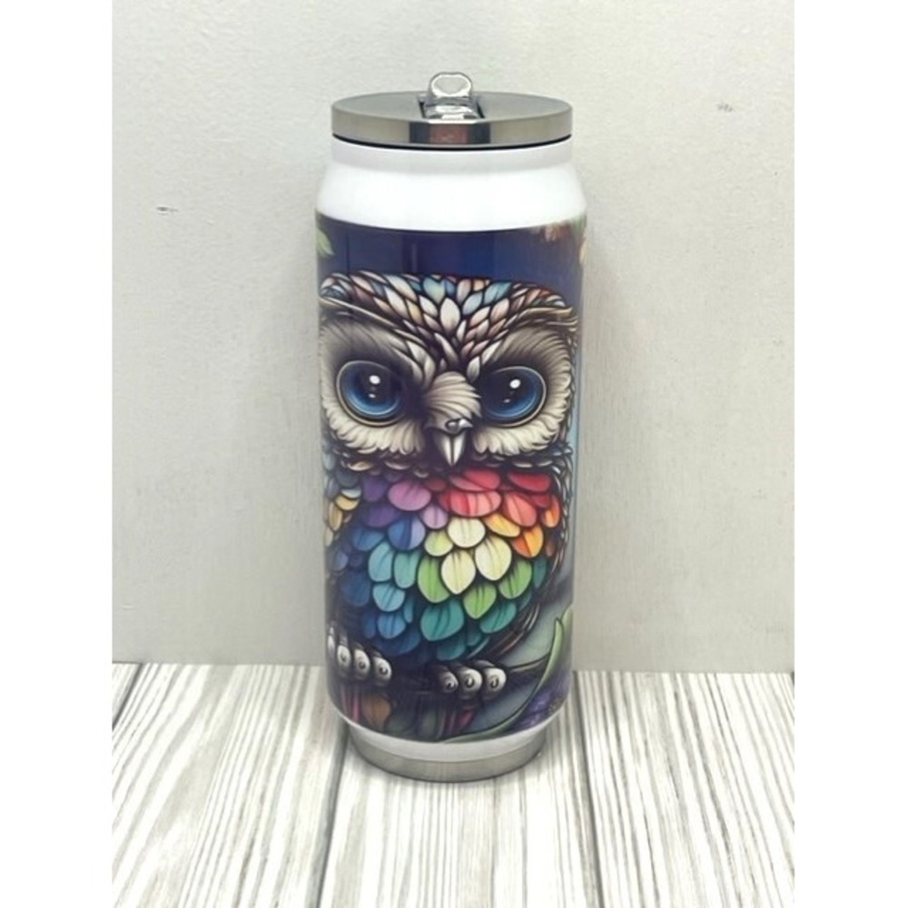 Owl Stainless Steel Tumbler 12 oz. Double Insulated.